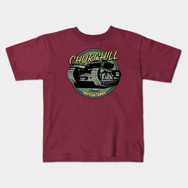 Churchill Tank Kids T-Shirt by TCP